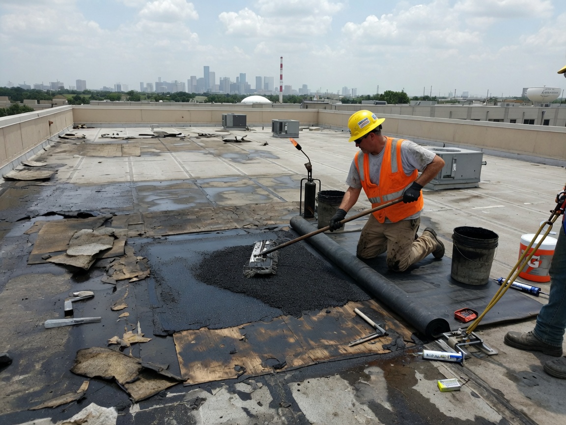 Commercial Flat Roof Repair in Houston, TX