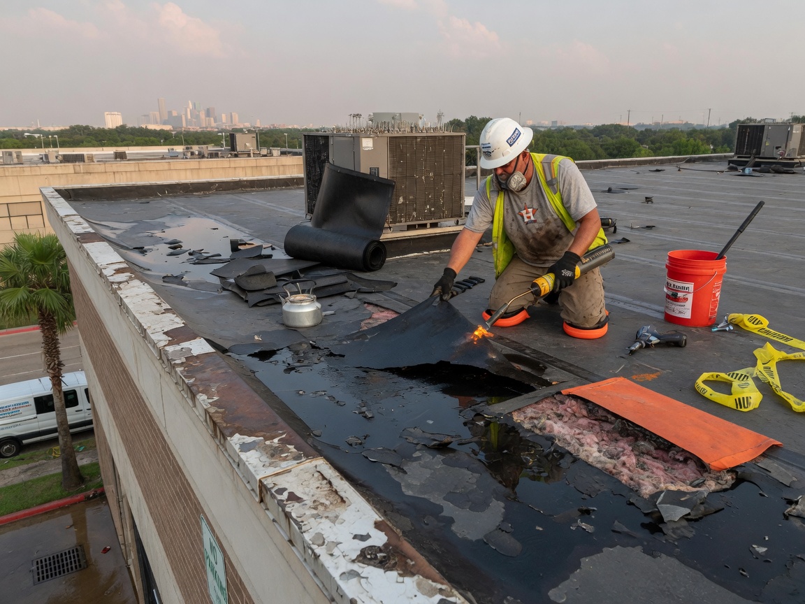 flat roof repair in Katy