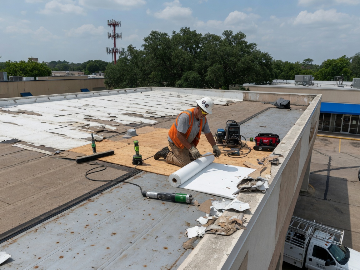 flat roof repair in Conroe
